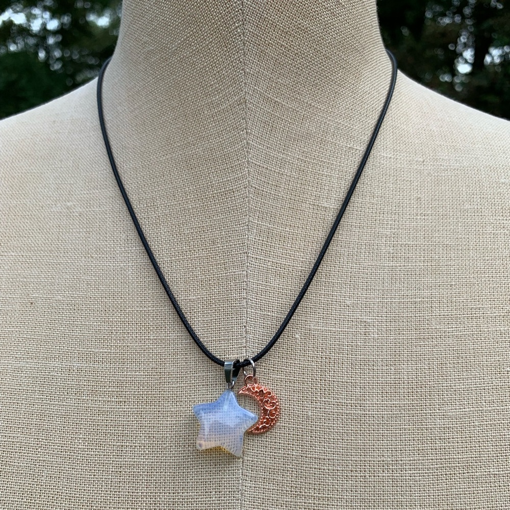 Handmade Moonstone Star Stone Amulet with Sun Charm - Picture 11 of 11